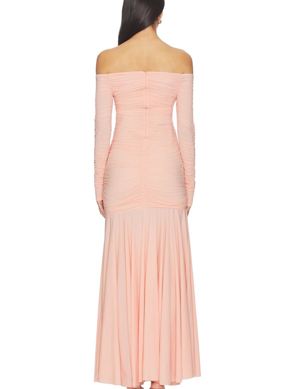Bumpsuit Airbrush Off The Shoulder Maxi Dress in Dusty Pink - Picture 8 of 8